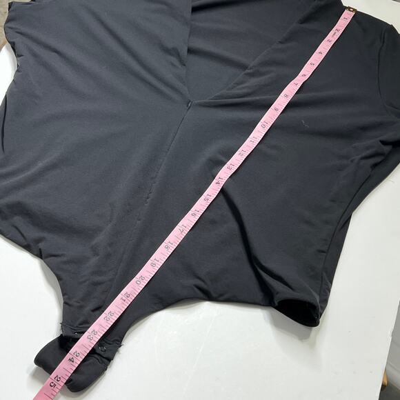 Skims Long Sleeve Plunge V Neck Bodysuit Dark Grey Plus Size 2X - Picture 7 of 7